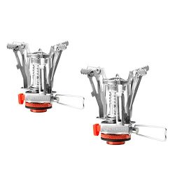 Etekcity Ultralight Portable Mini Outdoor Backpacking Camping Stoves with Piezo Ignition (Orange ...