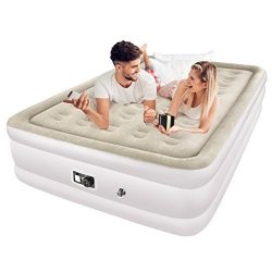 TopElek Air Mattress, Inflatable Airbed with Built-in Electric Pump, Elevated Air Bed, Height 19 ...