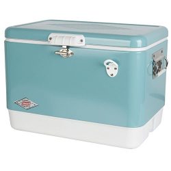 Coleman Vintage Steel-Belted Portable Cooler with Bottle Opener, 54 Quart, Turquoise