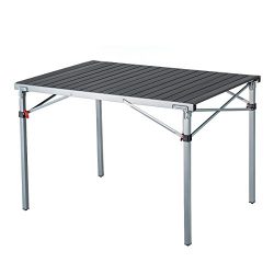 KingCamp Steel Frame Fold Camp Table Heavy Duty XL Aluminum Alloy Roll up top Portable Stable Co ...