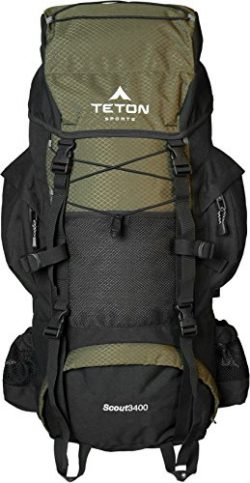 TETON Sports Scout 3400 Internal Frame Backpack; Great Backpacking Gear or Pack for Camping or H ...