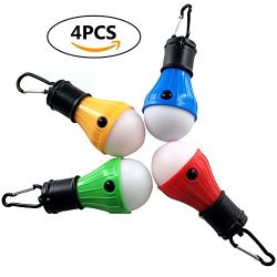 LED Tent Lights 4 Pack Portable Camping Light Lamp Tent Lantern Bulb for Hurricane Emergency Bac ...