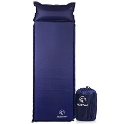 REDCAMP Self-Inflating Sleeping Pad with Attached Pillow, Compact Lightweight Camping Air Mattre ...