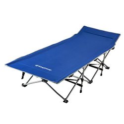 KingCamp Strong Stable Folding Camping Bed Cot with Carry Bag (Blue)