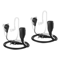 TOMSENN 2-Pin Covert Acoustic Tube Walkie Talkie Earpiece – Two Way Radio Earpiece with a PTT Mi ...