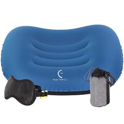 Inflatable Camping Pillow Set – Sleeping Face Mask Included – Compact Backpacking Pillow Ultrali ...