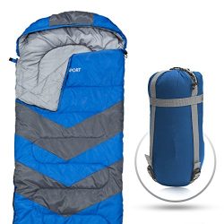 Sleeping Bag – Envelope Lightweight Portable, Waterproof, Comfort With Compression Sack –  ...