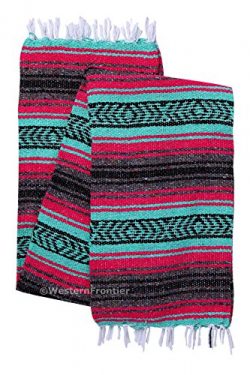 El Paso Designs Genuine Mexican Falsa Blanket – Yoga Studio Blanket, Colorful, Soft Woven  ...