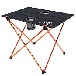 Moon Lence Ultralight Folding Camping Picnic Roll Up Table with Carrying Bag (new orange)