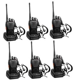 Arcshell Rechargeable Long Range Two-way Radios with Earpiece 6 Pack UHF 400-470Mhz Walkie Talki ...