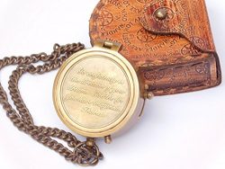 Neovivid Thoreau’s Go Confidently Quote Engraved Compass with Stamped Leather case