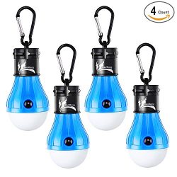 LED Tent Light Bulb with Clip Hooks, Small But Bright 150 Lumens LED Hanging Night Light for Kid ...