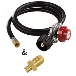 SHINESTAR 5 Feet High Pressure 0-20 PSI Adjustable Propane Regulator with Hose & Propane Pip ...