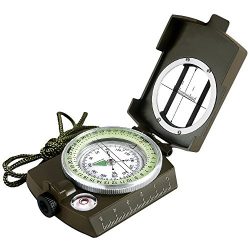 Eyeskey Multifunctional Military Army Metal Sighting Compass Waterproof for Outdoor Activities Green