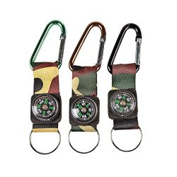 CAMOUFLAGE ARMY BELT CLIP COMPASS KEY CHAINS (1 DOZEN) – BULK