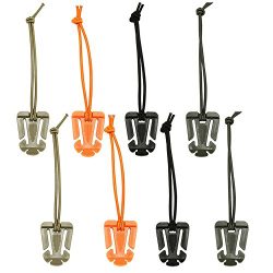 8 Pack Tactical Gear Clip, SENHAI MOLLE Web Dominators with Elastic String, Practical Backpack A ...