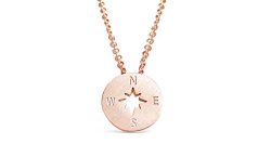 Rosa Vila Compass Necklace – Direction of Life & I’d Be Lost Without You (Rose Gold Tone)
