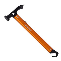 Hikemax Lightweight Outdoor Camping Hammer Aluminum Tent Hammer with Tent Stake Remover, 13-Ounc ...