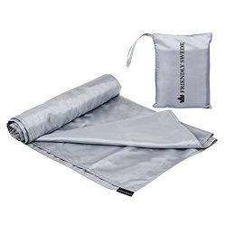 The Friendly Swede Extra Spacious Travel and Camping Sheet Sleeping Bag Liner (Silver)