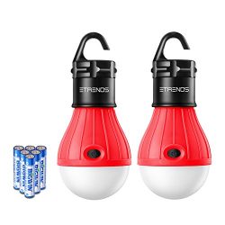 2 Pack E-TRENDS Portable LED Lantern Tent Light Bulb for Camping Hiking Fishing Emergency Lights ...