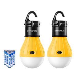 2 Pack E-TRENDS Portable LED Lantern Tent Light Bulb for Camping Hiking Fishing Emergency Lights ...