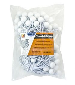 6″ 100 Piece Ball Bungee Canopy Cord By Wellmax | Ideal for Tarps, Tents, Wire Racks, and  ...