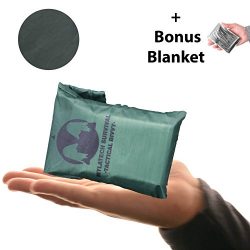 (Army Green) Emergency Sleeping Bag (+ FREE Emergency Blanket) – Lightweight, Waterproof B ...