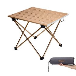 KingCamp Ultralight Compact Folding Camping Aluminum Table with Carry Bag, Two Sizes