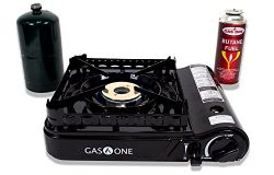 GAS ONE GS-3900P New Dual Fuel Propane or Butane Portable stove with Brass Burner Head, Dual Spi ...