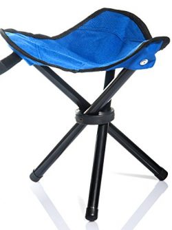 lychee Outdoor Three-Legged Foldable Folding Stool Camping Beach Fishing Chair Garden Seat Small ...