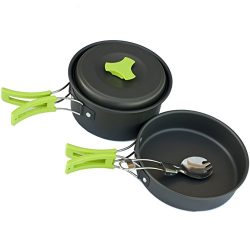 Premium Trail Outdoor Camp Cookware Set – lightweight nonstick metal compact collapsible m ...