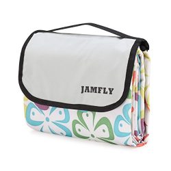 JAMF Picnic Outdoor Camping Beach Blanket Mat with Water-Resistant Backing 78″Ã—57″  ...