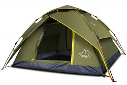 Toogh 2-3 Person Camping Tent 4 Season Backpacking Tent Automatic Instant Pop Up Tent for Outdoo ...