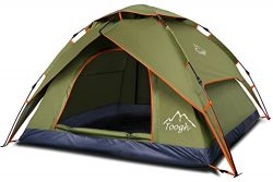 Toogh 2-3 Person Camping Tent 4 Season Backpacking Tent Automatic Instant Pop Up Tent for Outdoo ...