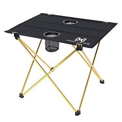 Moon Lence Ultralight Folding Camping Picnic Roll Up Table with Carrying Bag (new gold)
