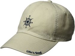 Life is Good A Chill Cap Sketched Compass Cold Weather Hats, Bone, One Size