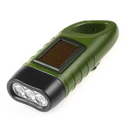 Hand Cranking Solar Powered Flashlight – Wolfyok Rechargeable Emergency LED Flashlight, Dy ...
