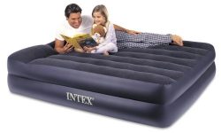 Intex Pillow Rest Raised Airbed with Built-in Pillow and Electric Pump, Queen, Bed Height 16.5&# ...