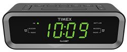 Timex T236BQX FM Dual Alarm Clock Radio with USB Charge Port – Black