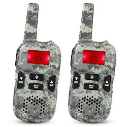 STOTOY Kids Walkie Talkies 22 Channel FRS VOX 2 Way 6KM Long Range Radio for Kids（1 Pair) (Camo)