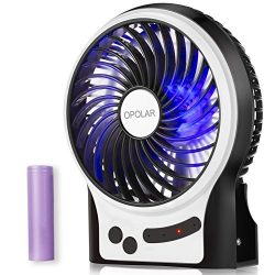 OPOLAR Battery Operated Fan, Personal Handheld Fan, Portable, Rechargeable, 3 Speeds, 2200 mAh B ...