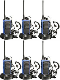 Arcshell Rechargeable Long Range Two-way Radios with Earpiece 6 Pack UHF 400-470Mhz Walkie Talki ...