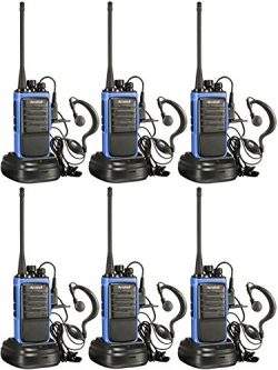 Arcshell Rechargeable Long Range Two-way Radios with Earpiece 6 Pack UHF 400-470Mhz Walkie Talki ...