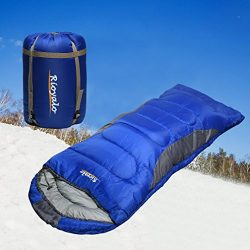 0 Degree Winter Sleeping Bag for camping (350GSM) -Temp Range (5F – 32F) Portable Waterproof wit ...