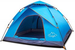 Toogh 3-4 Person Camping Tent 4 Seasons Waterproof Backpack Tents Sun Dome Automatic Pop-Up Outd ...