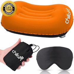 ChillaX UltraLight Camping Pillow – Compressible, Compact, Inflatable, Comfortable, Ergono ...