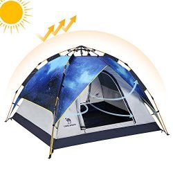 Fourth-generation Automatic Hydraulic Tent for 3-4 Person Outdoor Rainproof Camping (Gray)