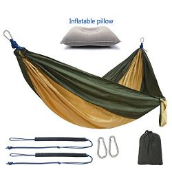 Sleeping Cloud Double Camping Hammock, tree friendly straps, Lightweight Parachute Portable Nylo ...