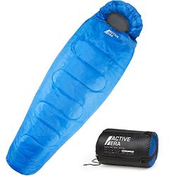 Active Era Mummy Sleeping Bag with Compression Sack for 3-4 Season – Lightweight, Water Re ...