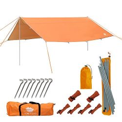 Anyoo 13 × 13 Ft Camping Tarp Shelter Lightweight Hammock Rain Fly Waterproof Durable Portable C ...